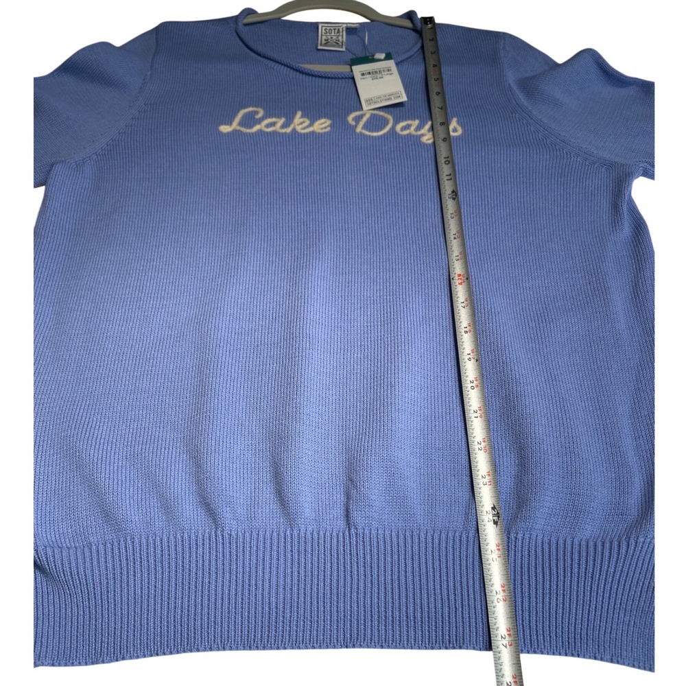 Sota Clothing Lake Days Embroidered Sweater Peri Blue Ivory XL Retail $78 NWT - Picture 11 of 11